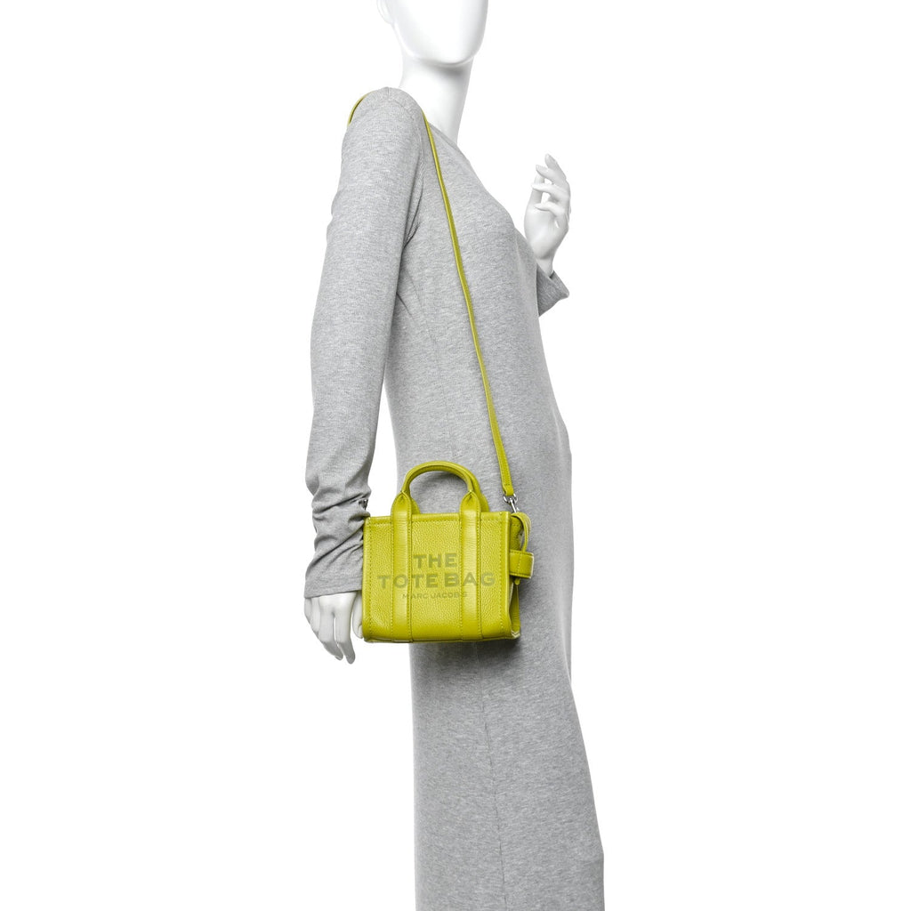 Grained Calfskin Micro The Tote Bag Citronelle