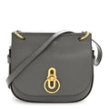 Small Classic Grain Calfskin Small Amberley Satchel Charcoal