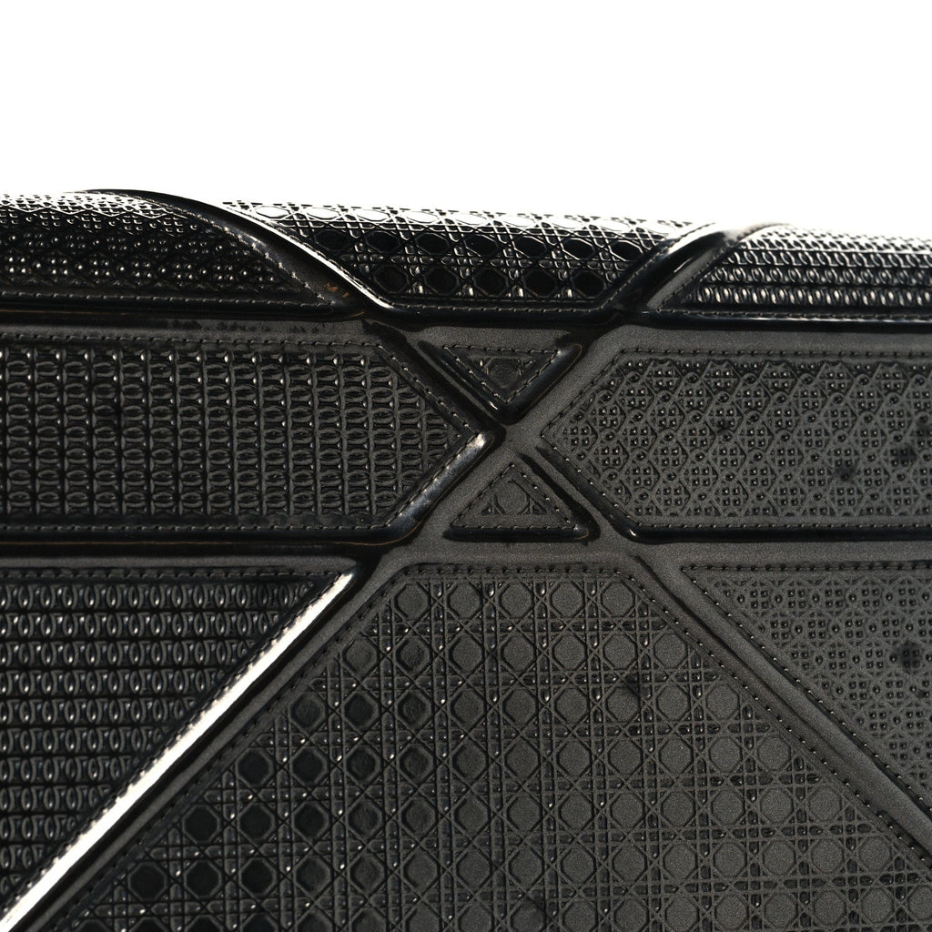 Metallic Patent Micro-Cannage Medium Diorama Flap Bag Onyx Black