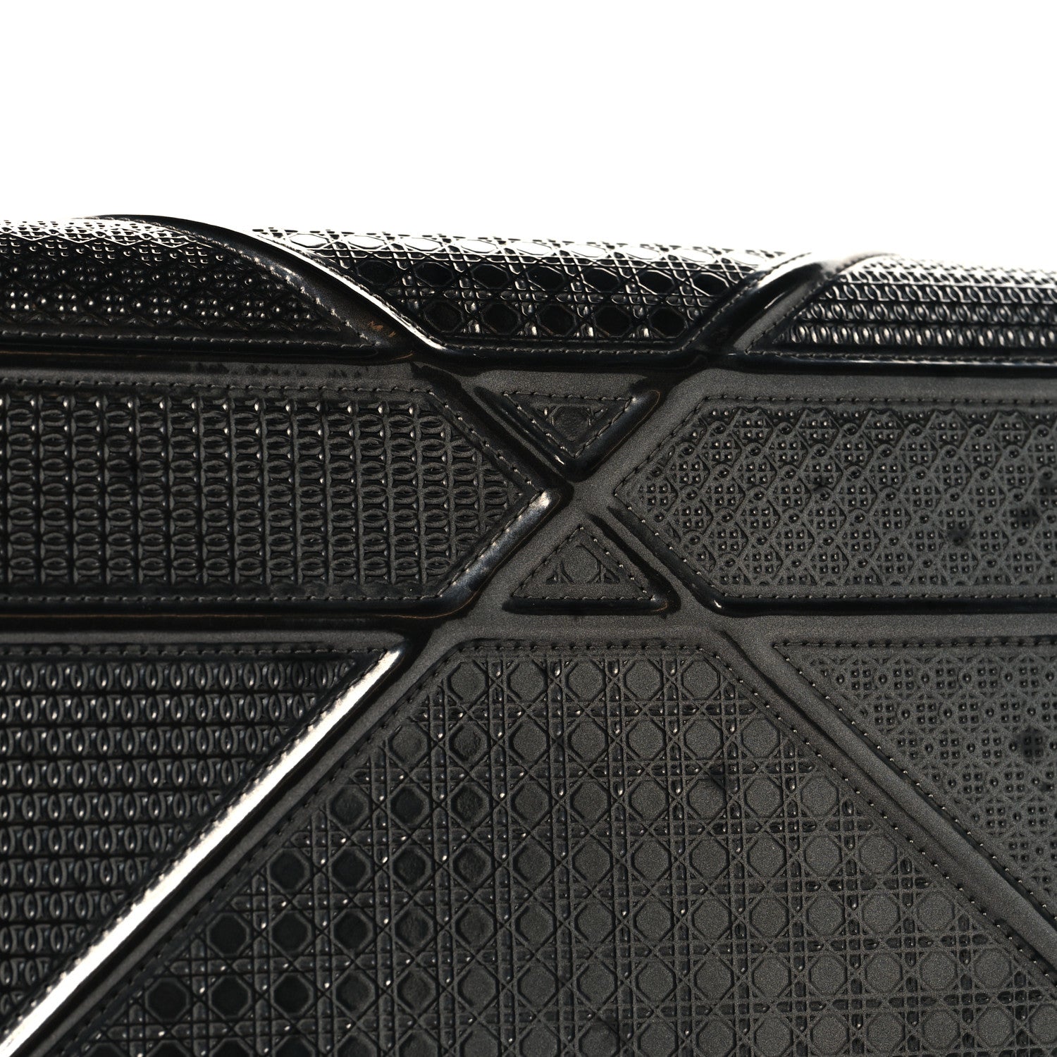 Metallic Patent Micro-Cannage Medium Diorama Flap Bag Onyx Black