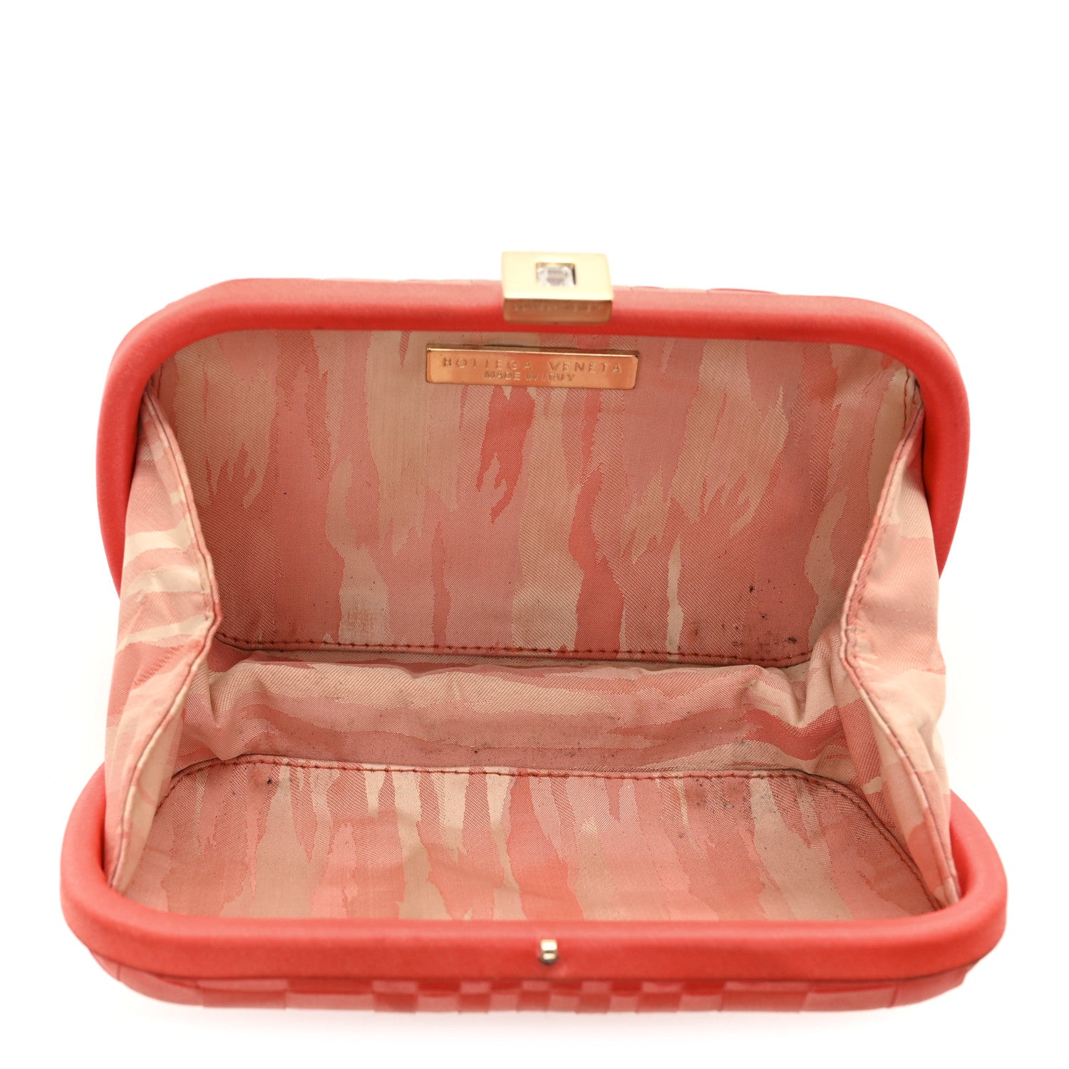 Satin Intrecciato Clutch Orange