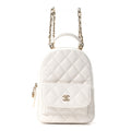 Caviar Quilted CC Mini Classic Backpack White