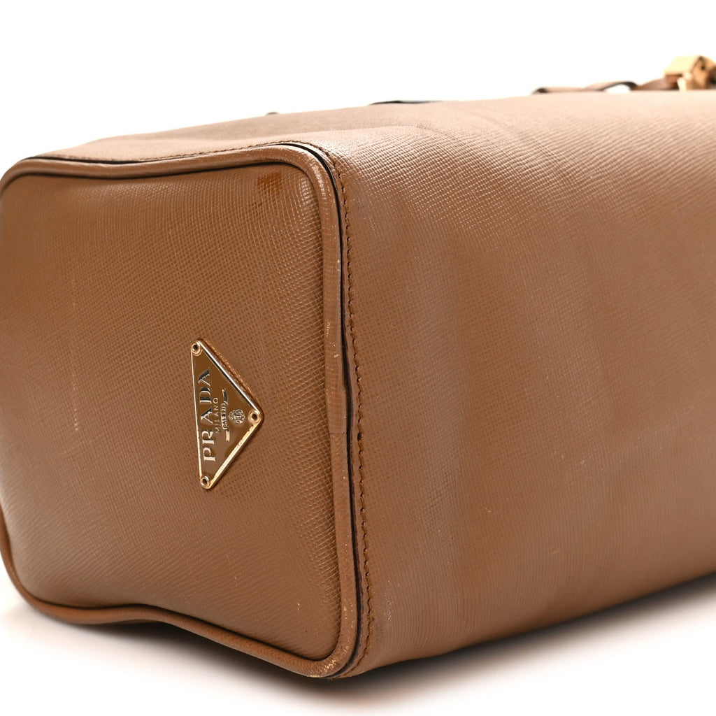 Saffiano Rectangular Shoulder Bag Brown