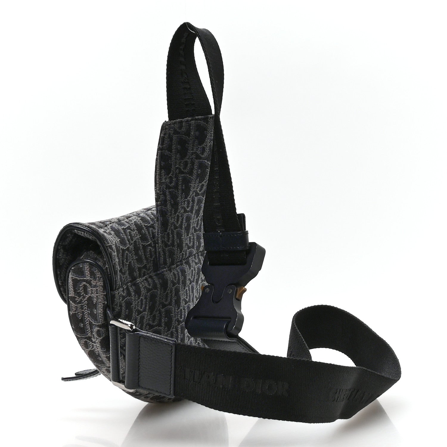 Oblique Mens Saddle Bag Black Blue
