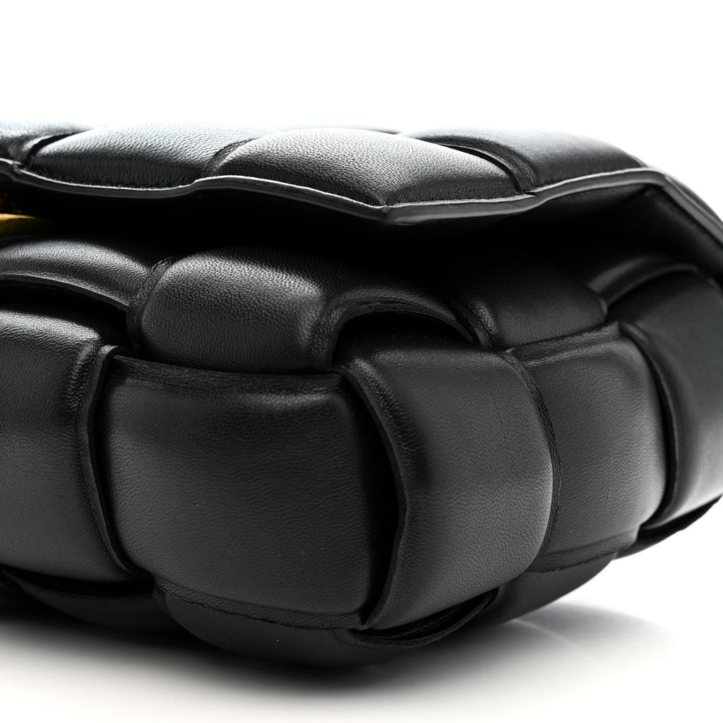 Nappa Maxi Intreccio Padded Cassette Crossbody Bag Black