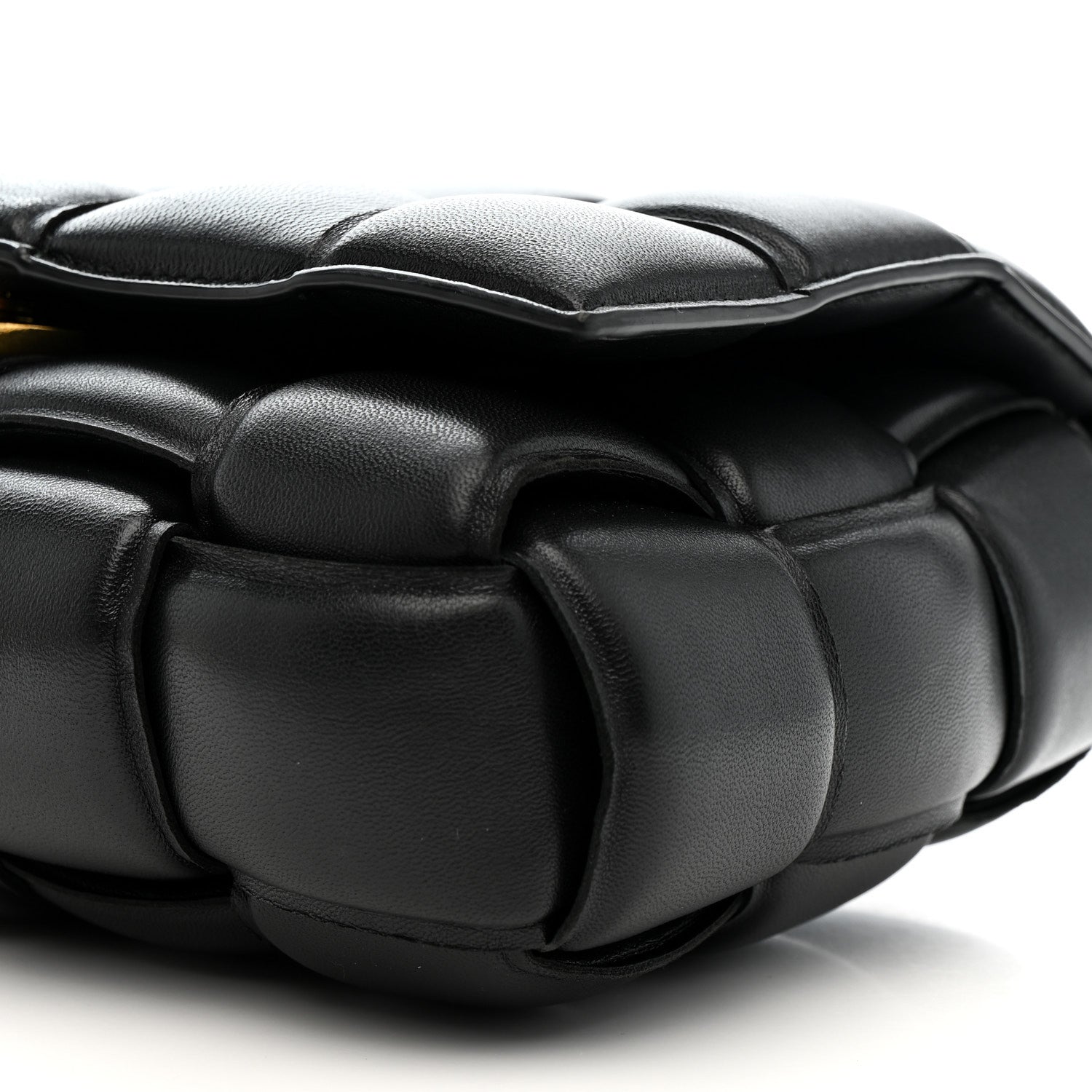Nappa Maxi Intreccio Padded Cassette Crossbody Bag Black