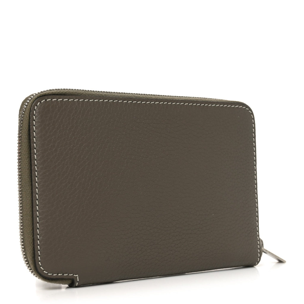 Drummed Calfskin Medium Zip Around Multifunction Wallet Souris