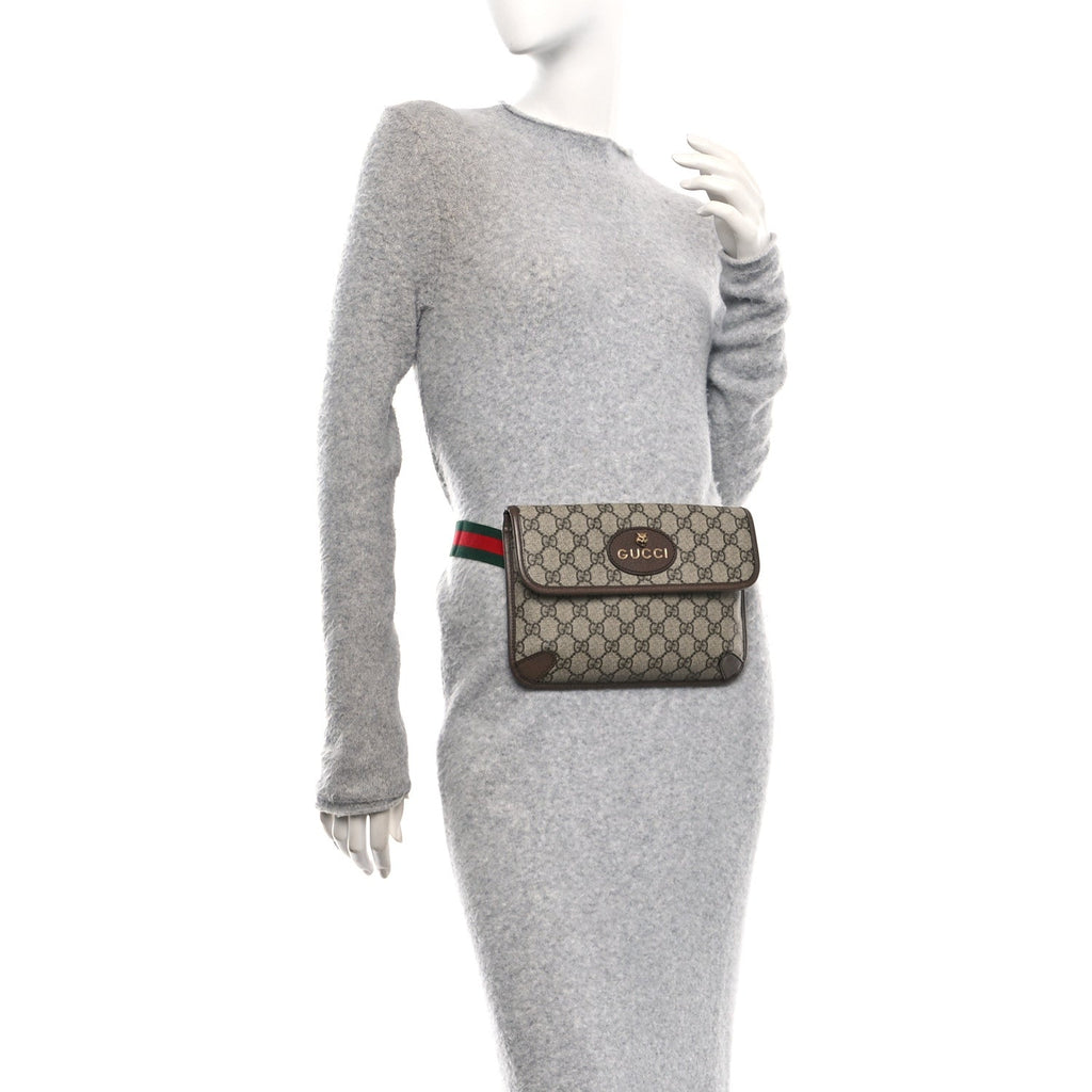 GG Supreme Monogram Neo Vintage Web Belt Bag Brown