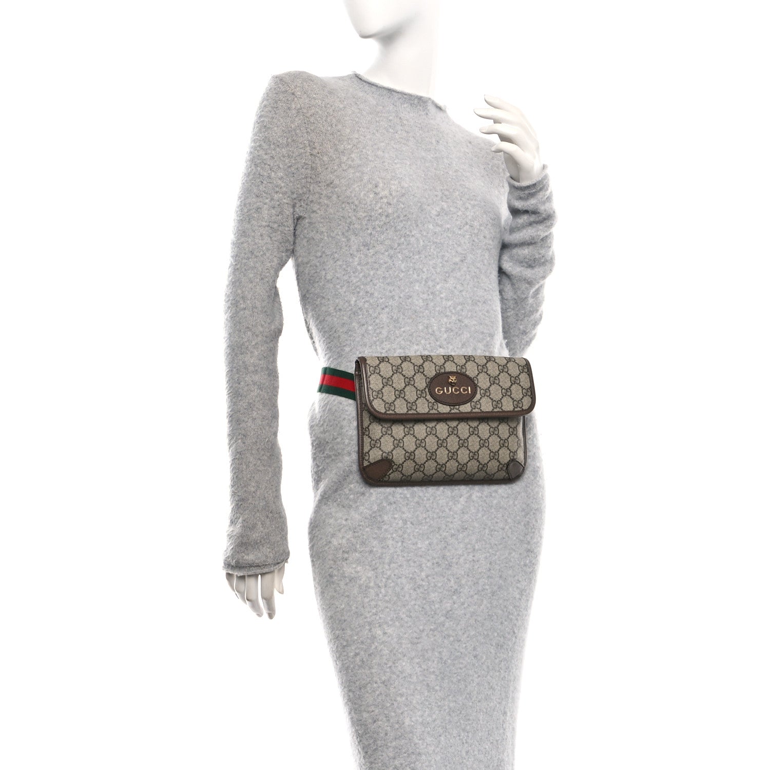 GG Supreme Monogram Neo Vintage Web Belt Bag Brown