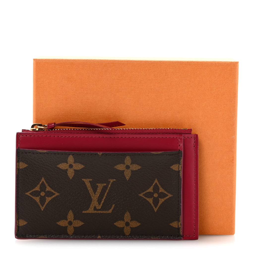 Monogram Zipped  Holder Fuchsia