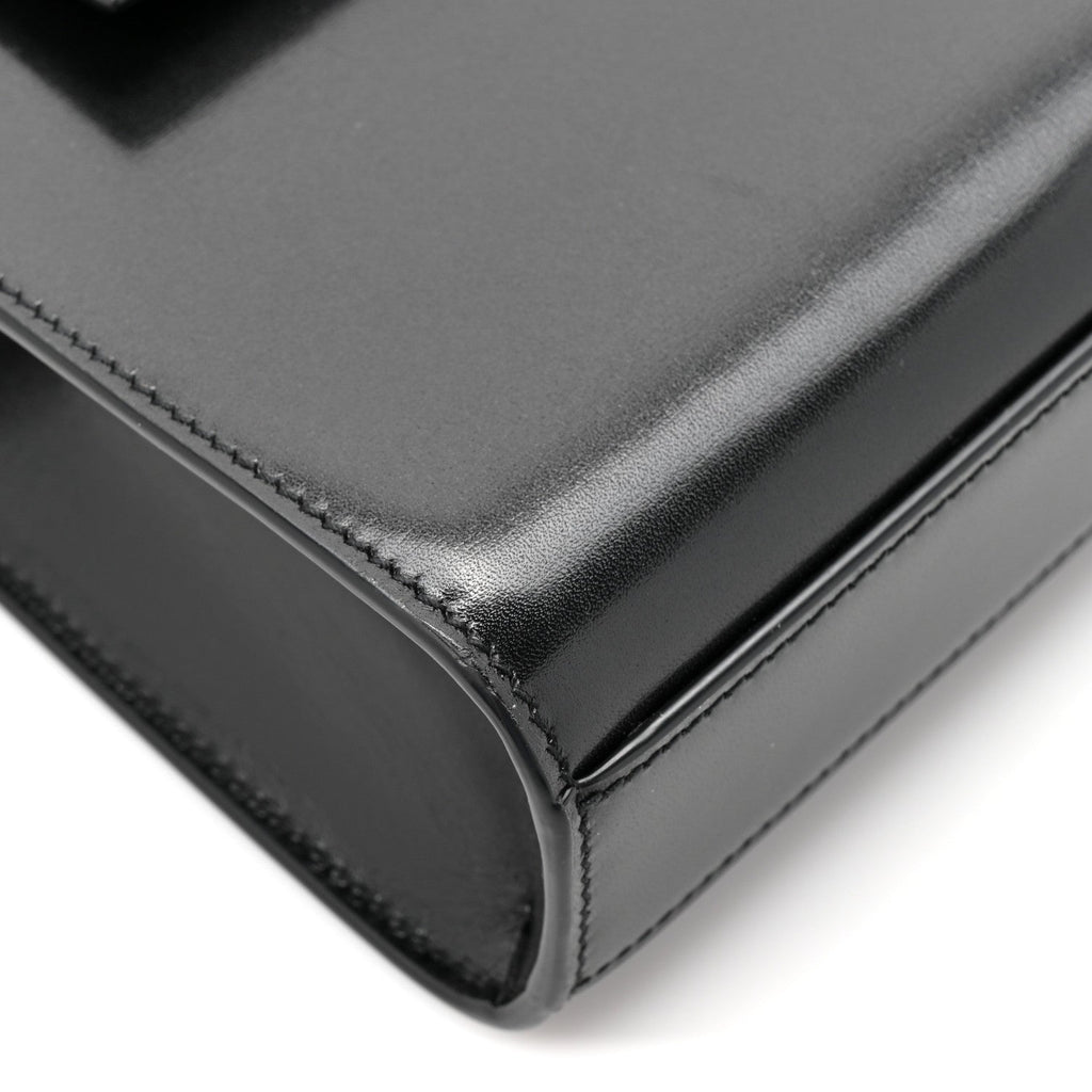 Smooth Calfskin Small Manhattan Shoulder Bag Black