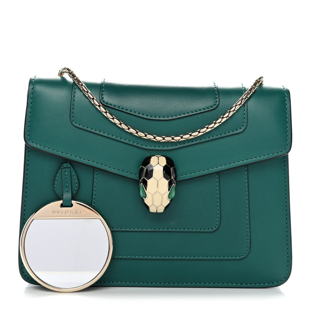 Calfskin Small Serpenti Forever Snake Strap Crossbody Bag Emerald Green
