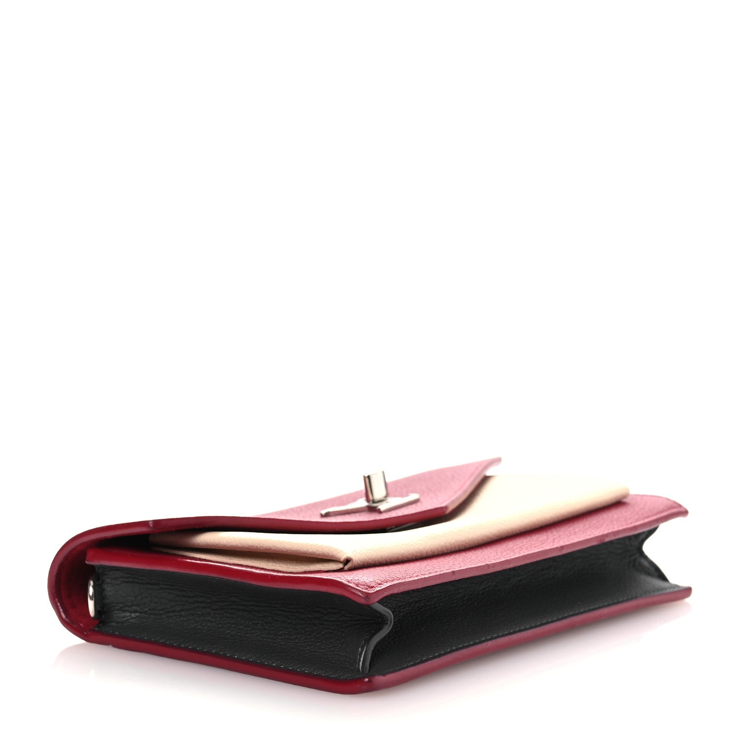 Calfskin My Lockme Chain Pochette Lie De Vin Etain Creme