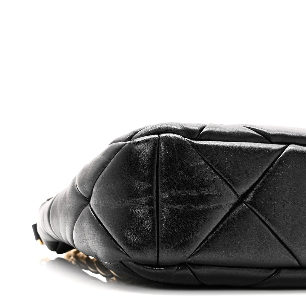 Nappa Re-Nylon Triangle Quilted Patchwork System Shoulder Bag Black