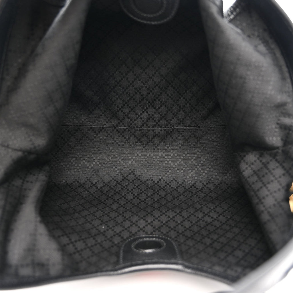 Denim GG Monogram Web Small Giglio Tote Black