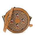 X DISNEY Mini Vintage GG Supreme Monogram Mickey Mouse Round Shoulder Bag Beige Vintage Sun Oil