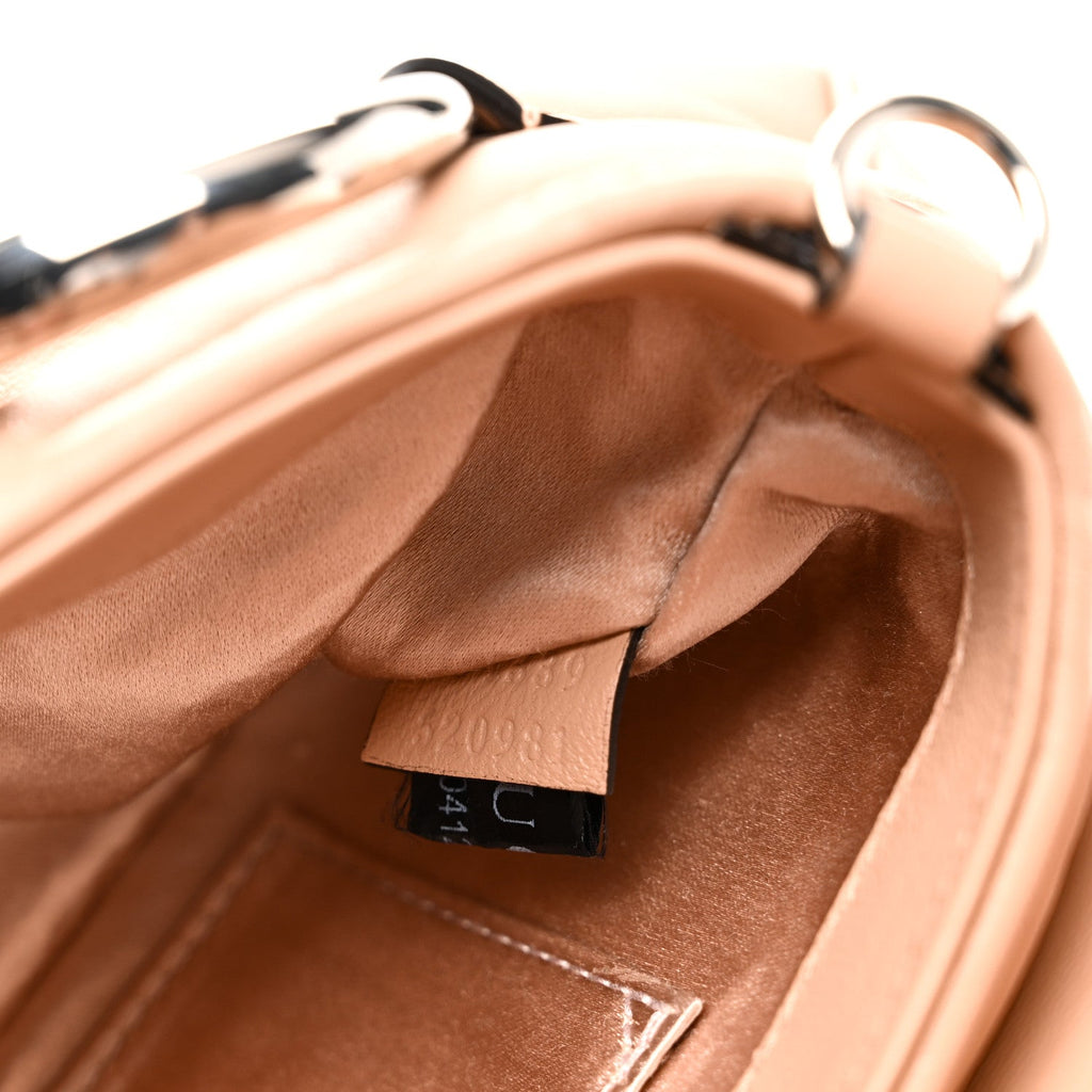 Nappa Vertical Matelasse Small Maxi Horsebit Chain Shoulder Bag Beige