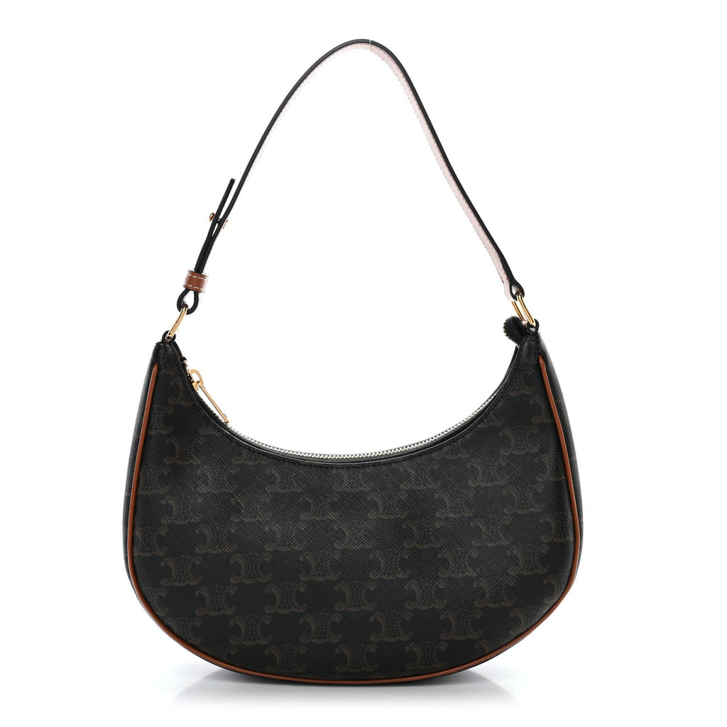 Triomphe Canvas Calfskin Ava Shoulder Bag Tan