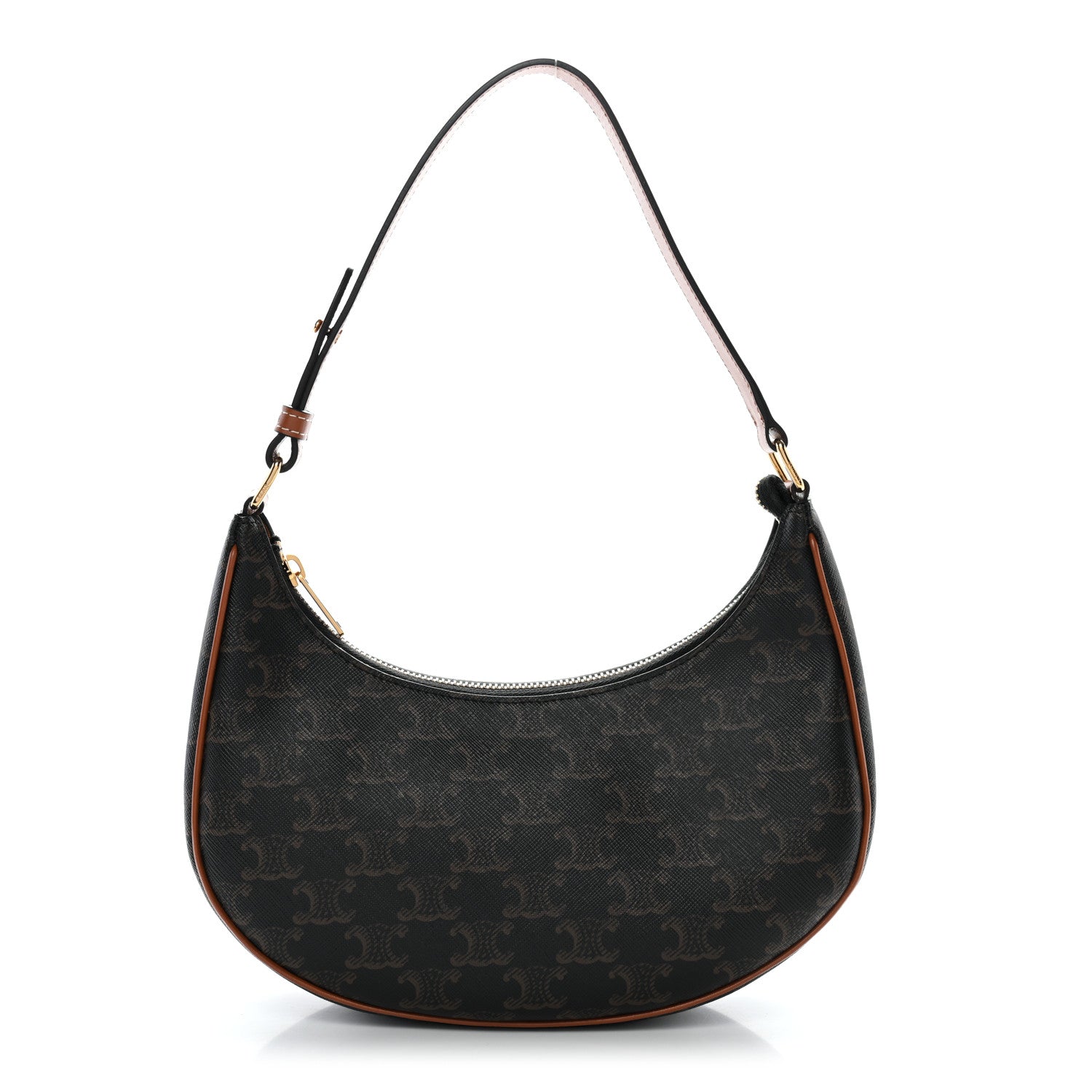 Triomphe Canvas Calfskin Ava Shoulder Bag Tan