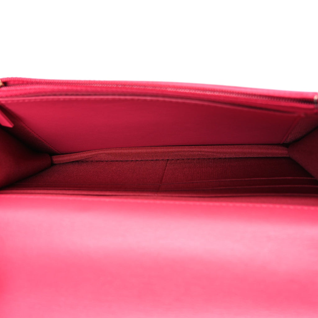 Shiny Goatskin Quilted Chanel 19 Wallet On Chain WOC Pink