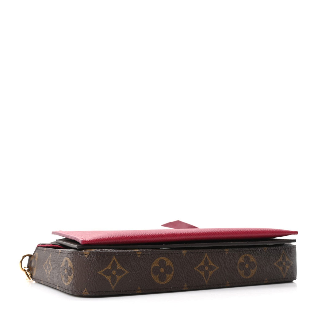 Monogram Pochette Felicie Chain Wallet Fuchsia