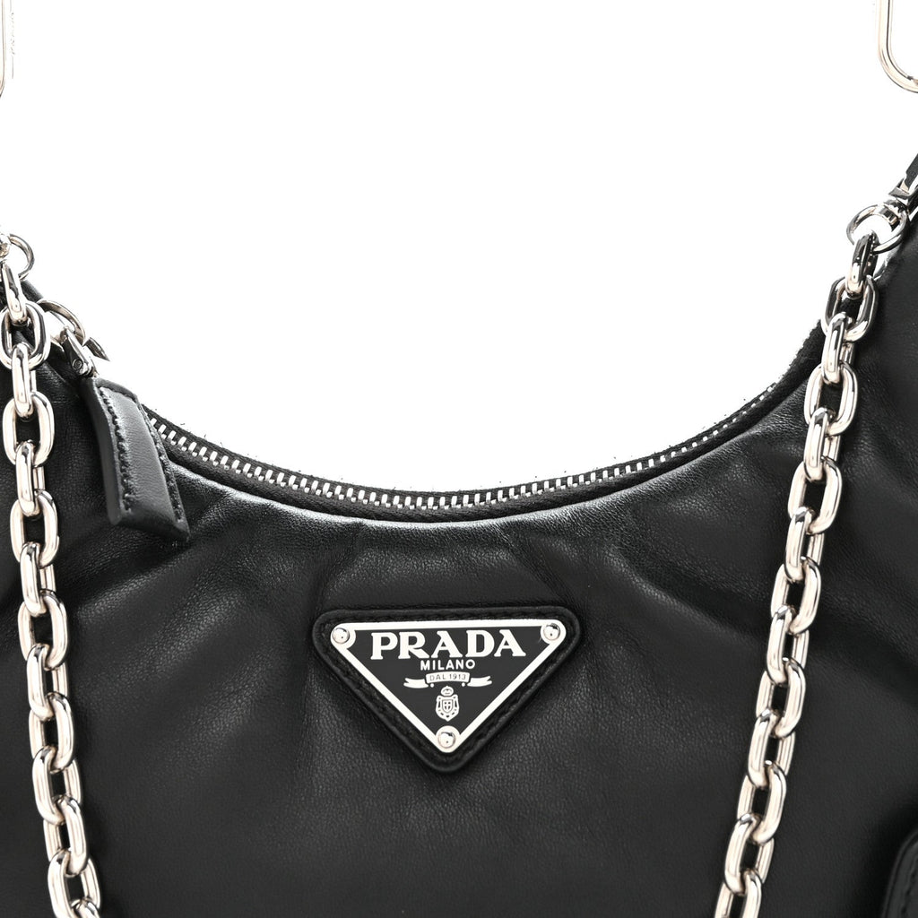 Nappa Soft Padded Re-Edition 2005 Shoulder Bag Black