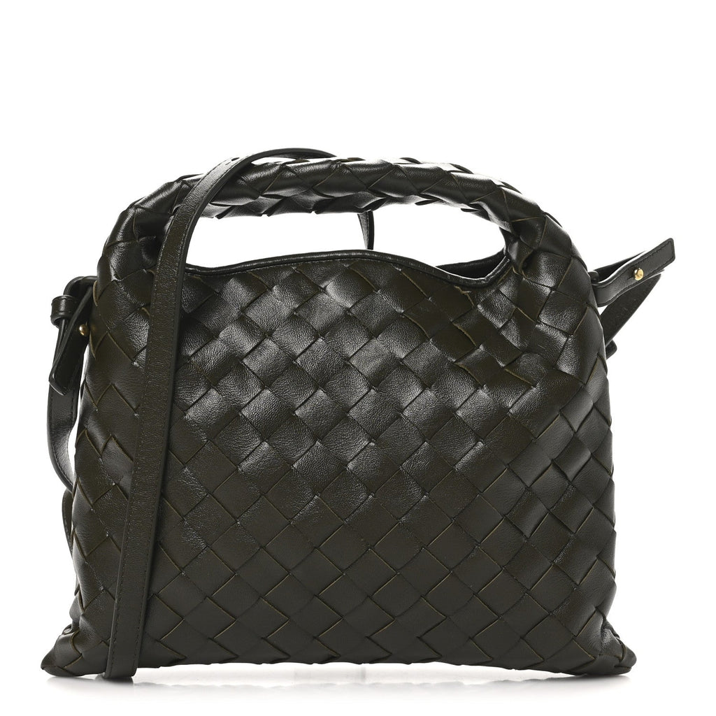 Calfskin Intrecciato Mini Hop Khaki