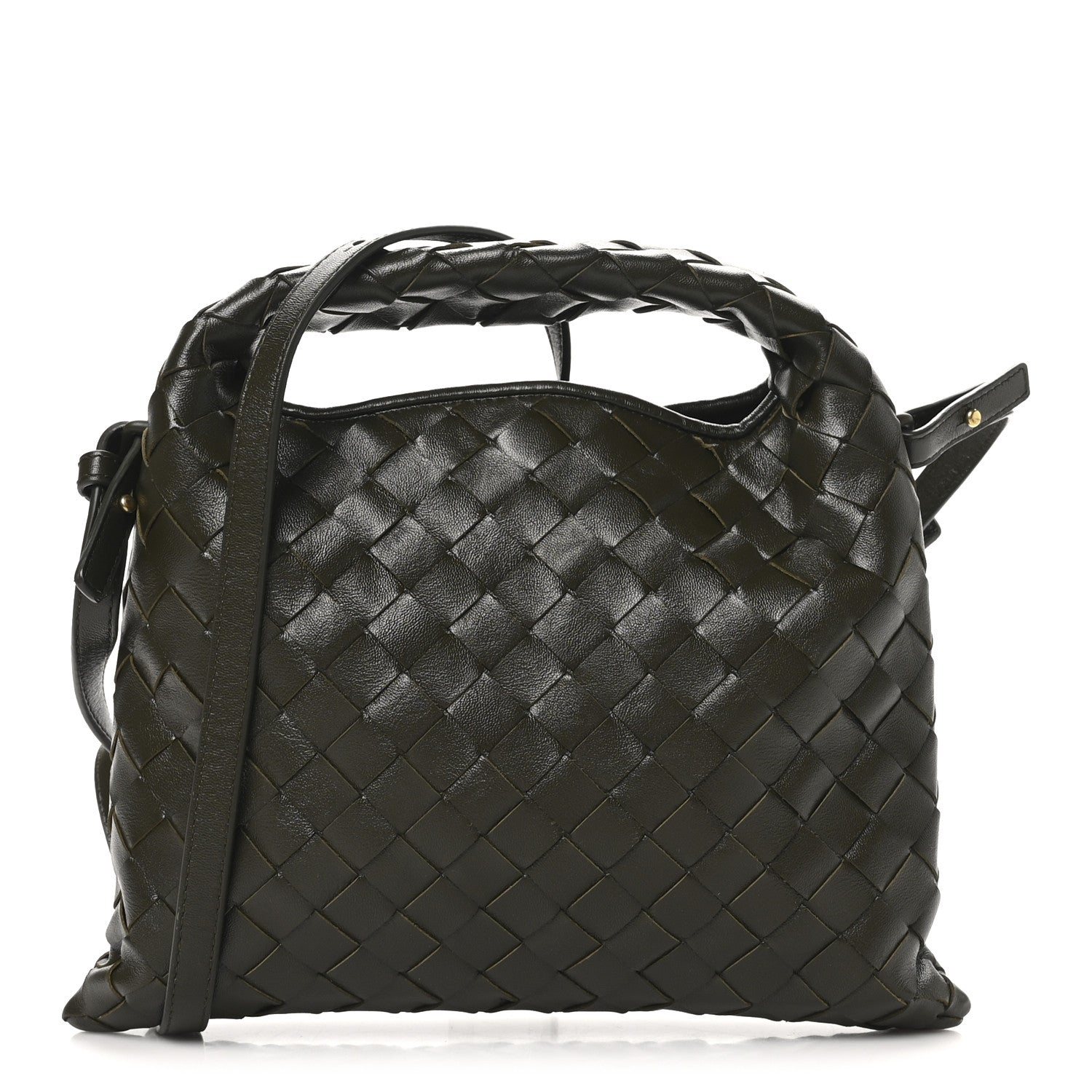 Calfskin Intrecciato Mini Hop Khaki