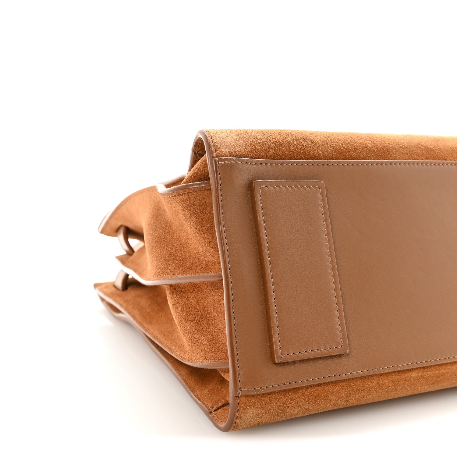 Suede Calfskin Studded Small Sac De Jour Caramel Cognac