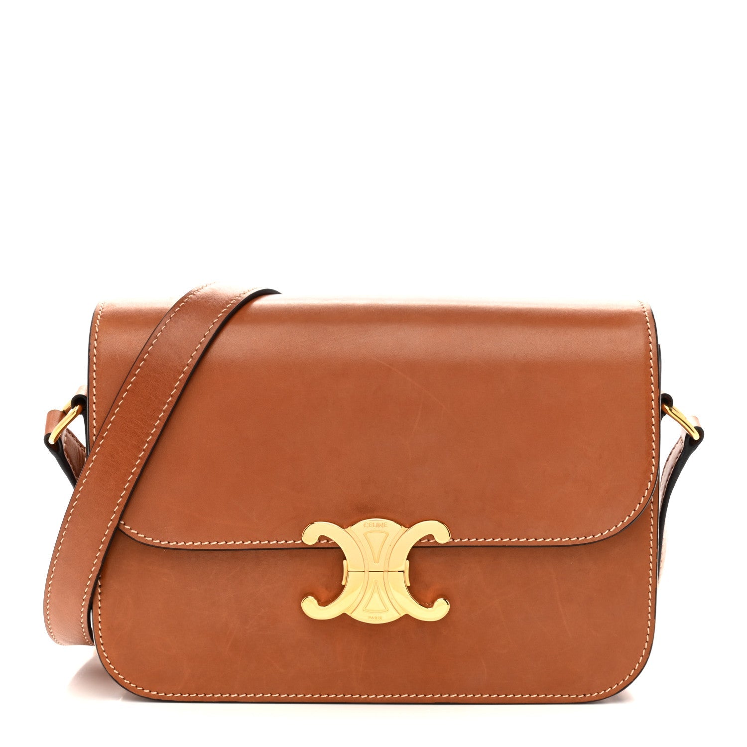 Natural Calfskin Medium Triomphe Tan