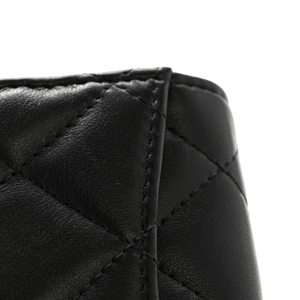 Lambskin Quilted Mini Trendy CC Clutch With Chain Black