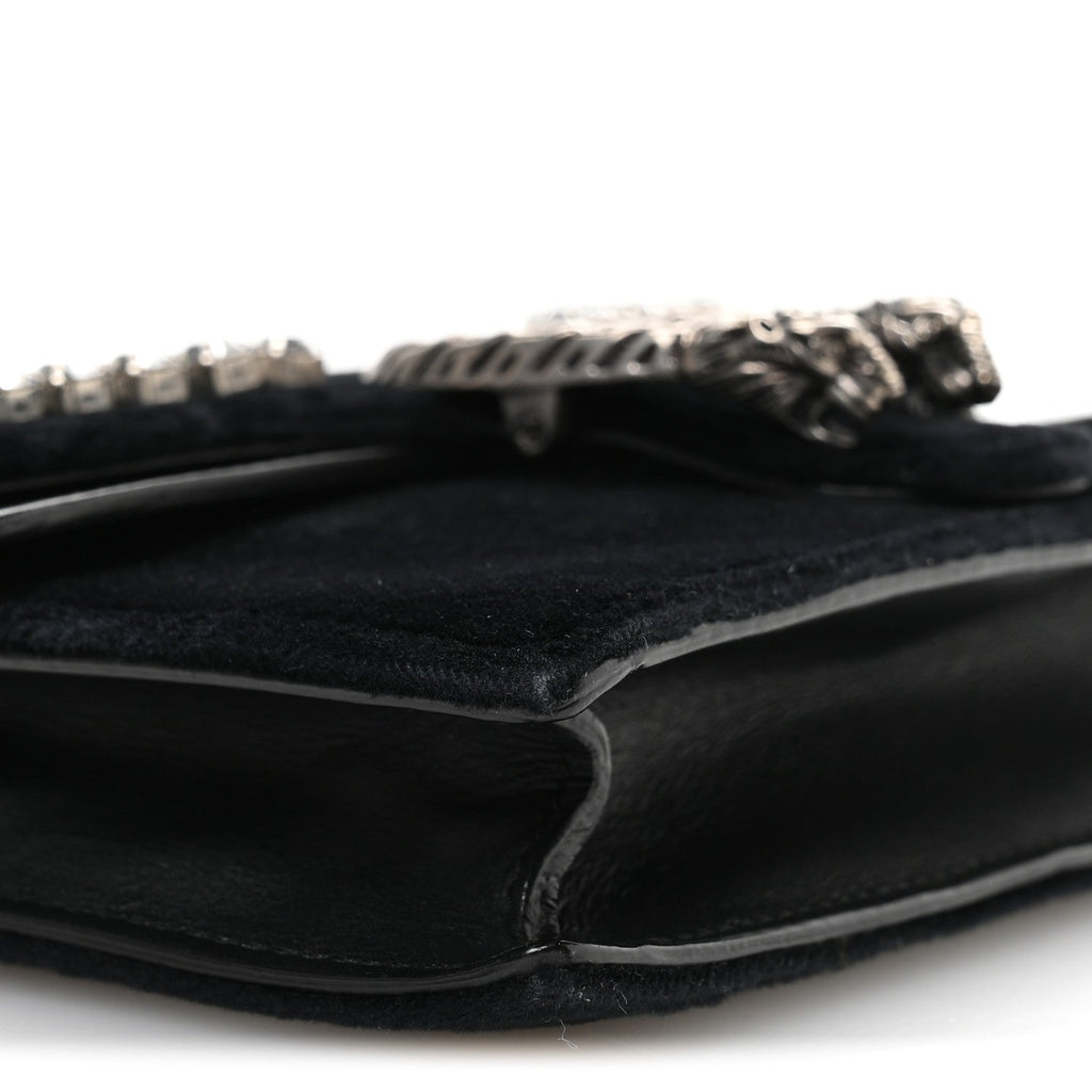 Velvet Crystal Super Mini Dionysus Shoulder Bag Black