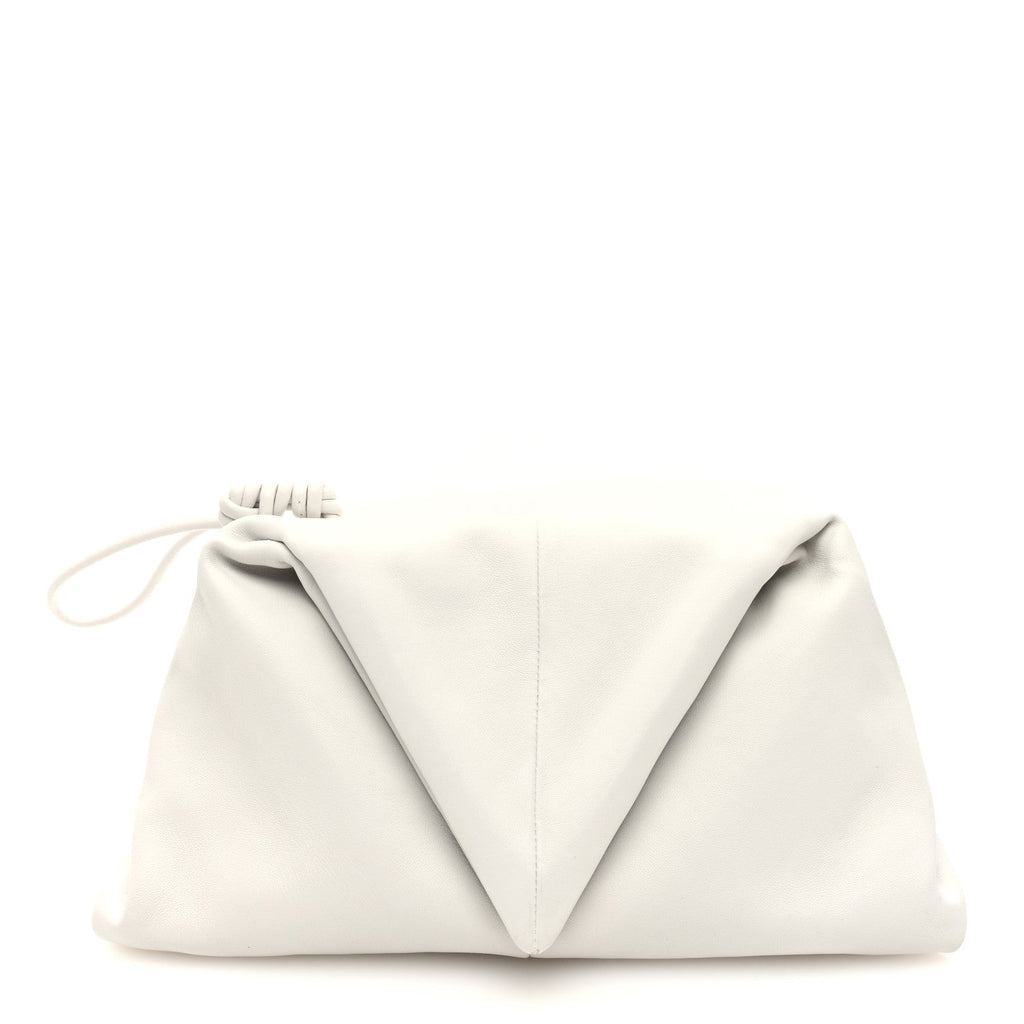 Lambskin BV Trine Clutch Bianco