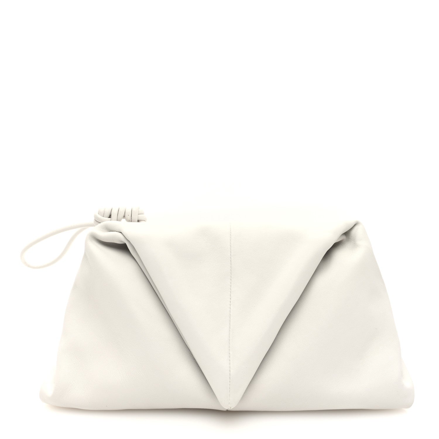 Lambskin BV Trine Clutch Bianco