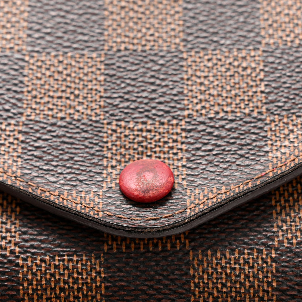 Damier Ebene Josephine Wallet Red