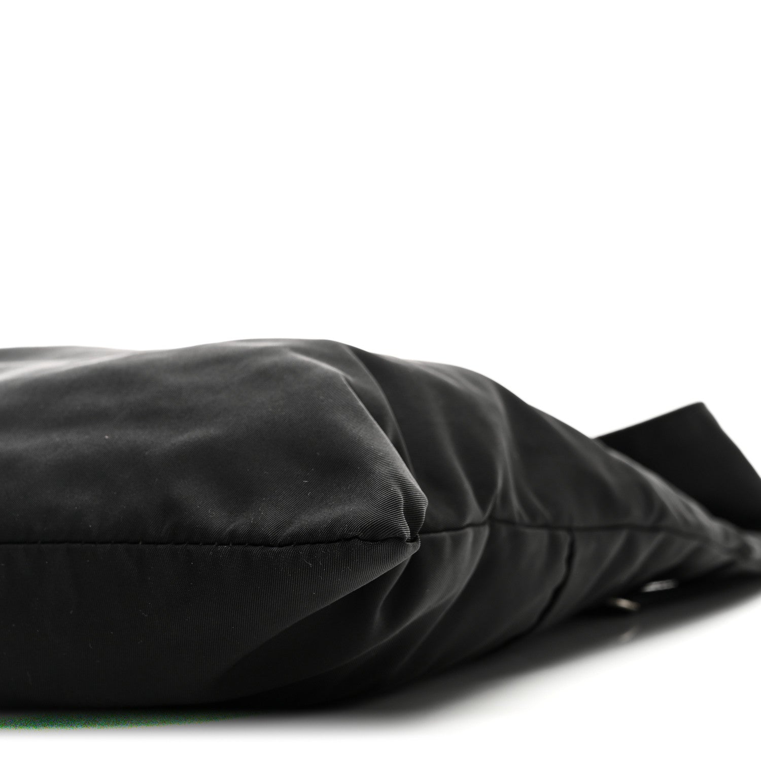 Tessuto Nylon Saffiano Flat Messenger Bag Black