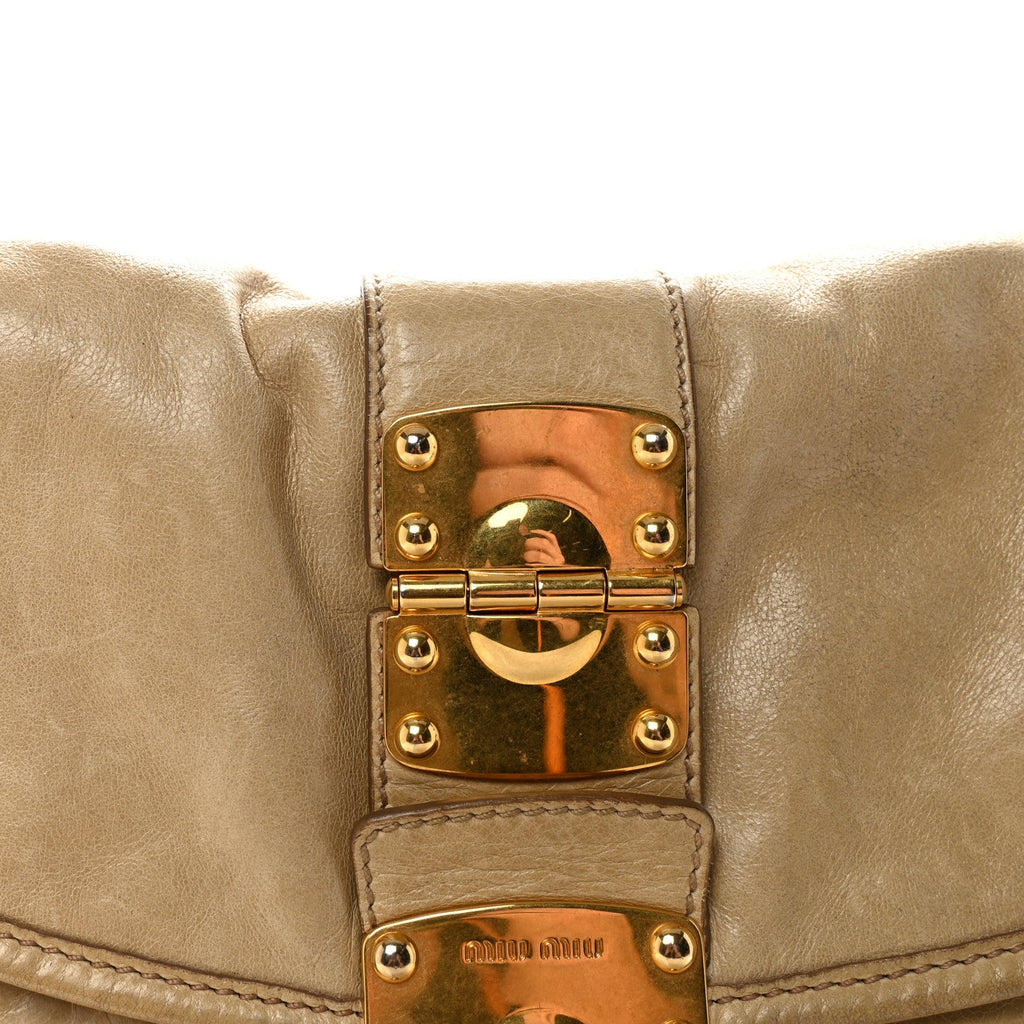 Nappa Matelasse Coffer Hobo Beige