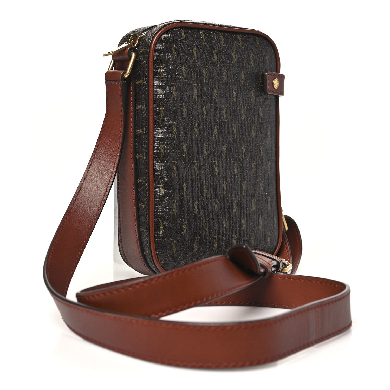 Canvas Smooth Calfskin Le Monogramme Crossbody Pouch Chestnut