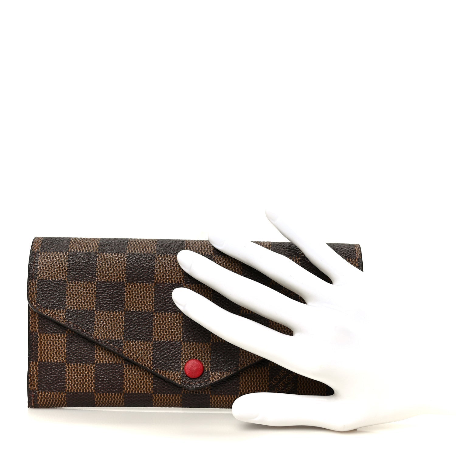 Damier Ebene Josephine Wallet Red