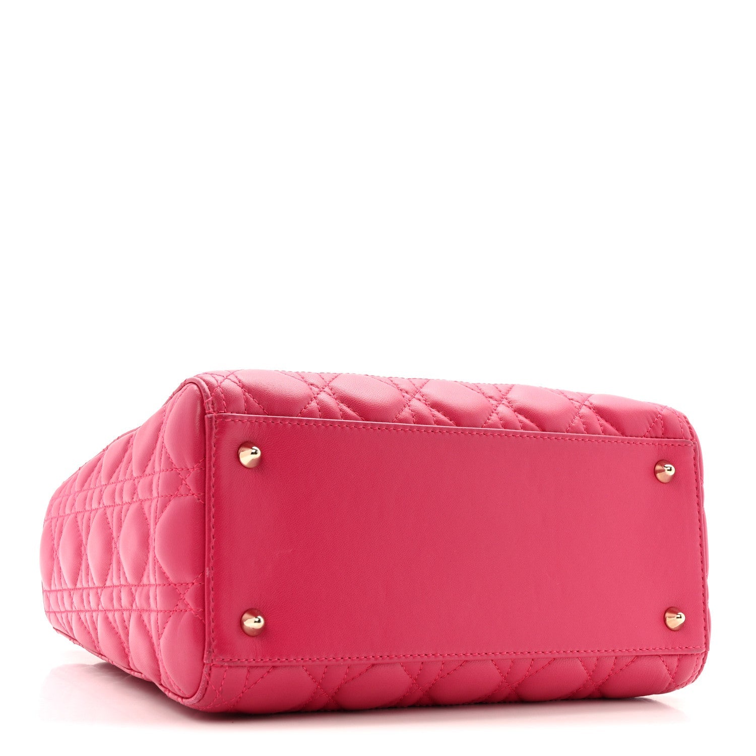 Lambskin Cannage Medium Lady Dior Fuchsia