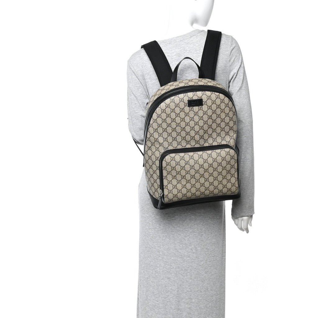 GG Supreme Monogram Medium Backpack Black