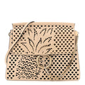 Calfskin Pineapple Perforated Medium Faye Shoulder Bag Abstract White