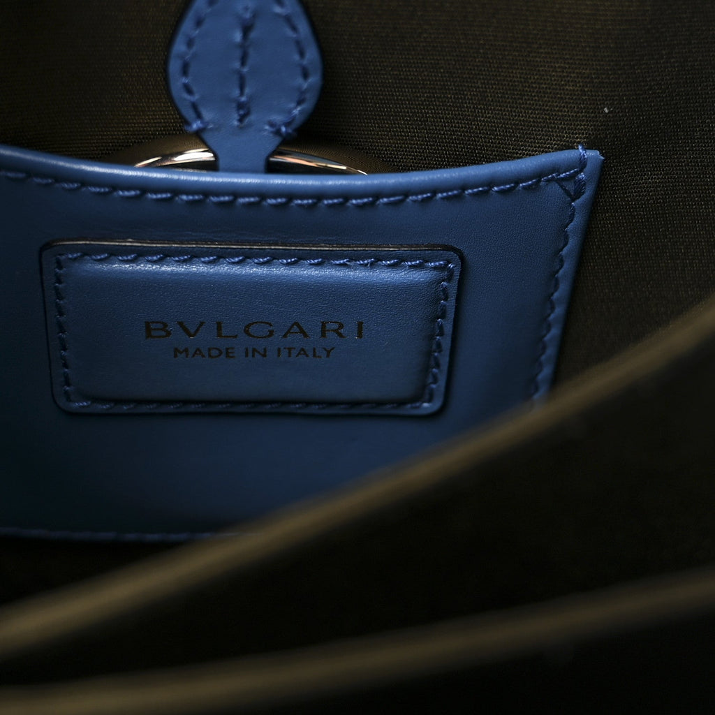 Calfskin Serpenti Forever Top Handle Blue