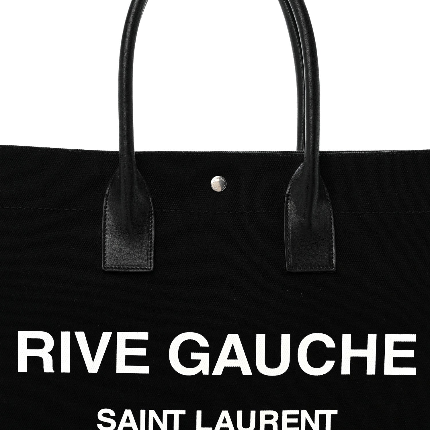 Linen Calfskin Rive Gauche Tote Black