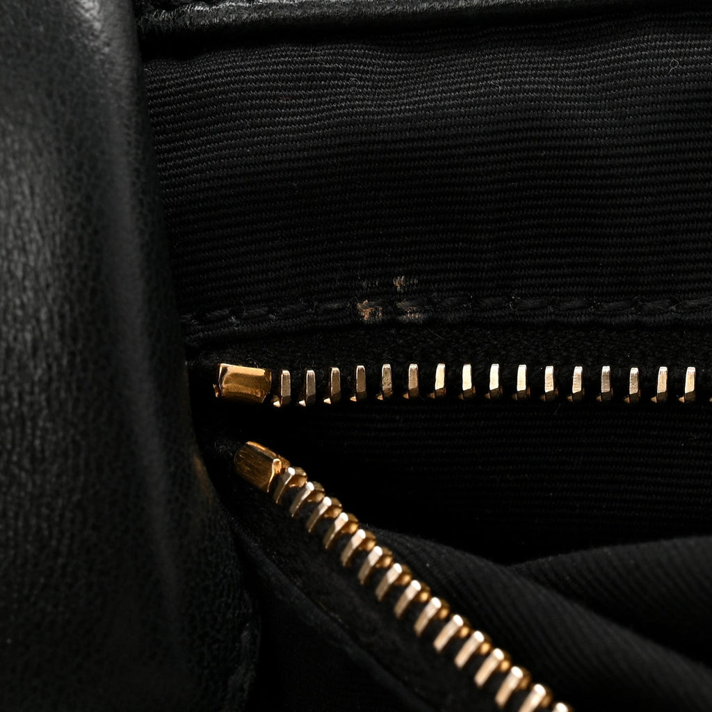 Lambskin Quilted Maxi Icare Shopping Tote Black