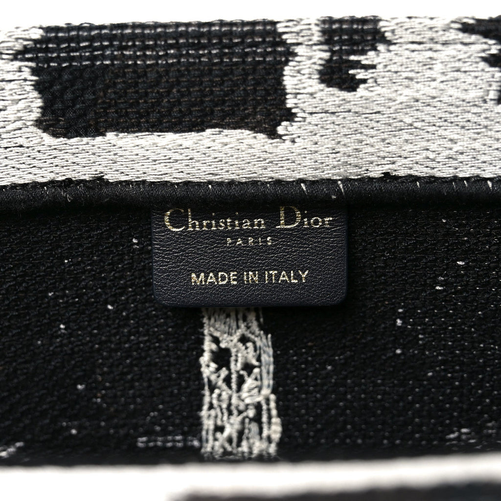 Canvas Embroidered Medium Paris Book Tote Black White