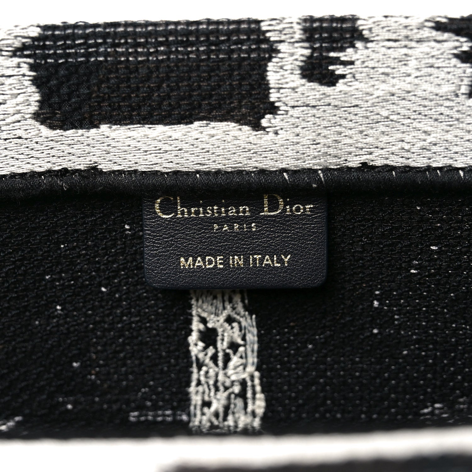 Canvas Embroidered Medium Paris Book Tote Black White