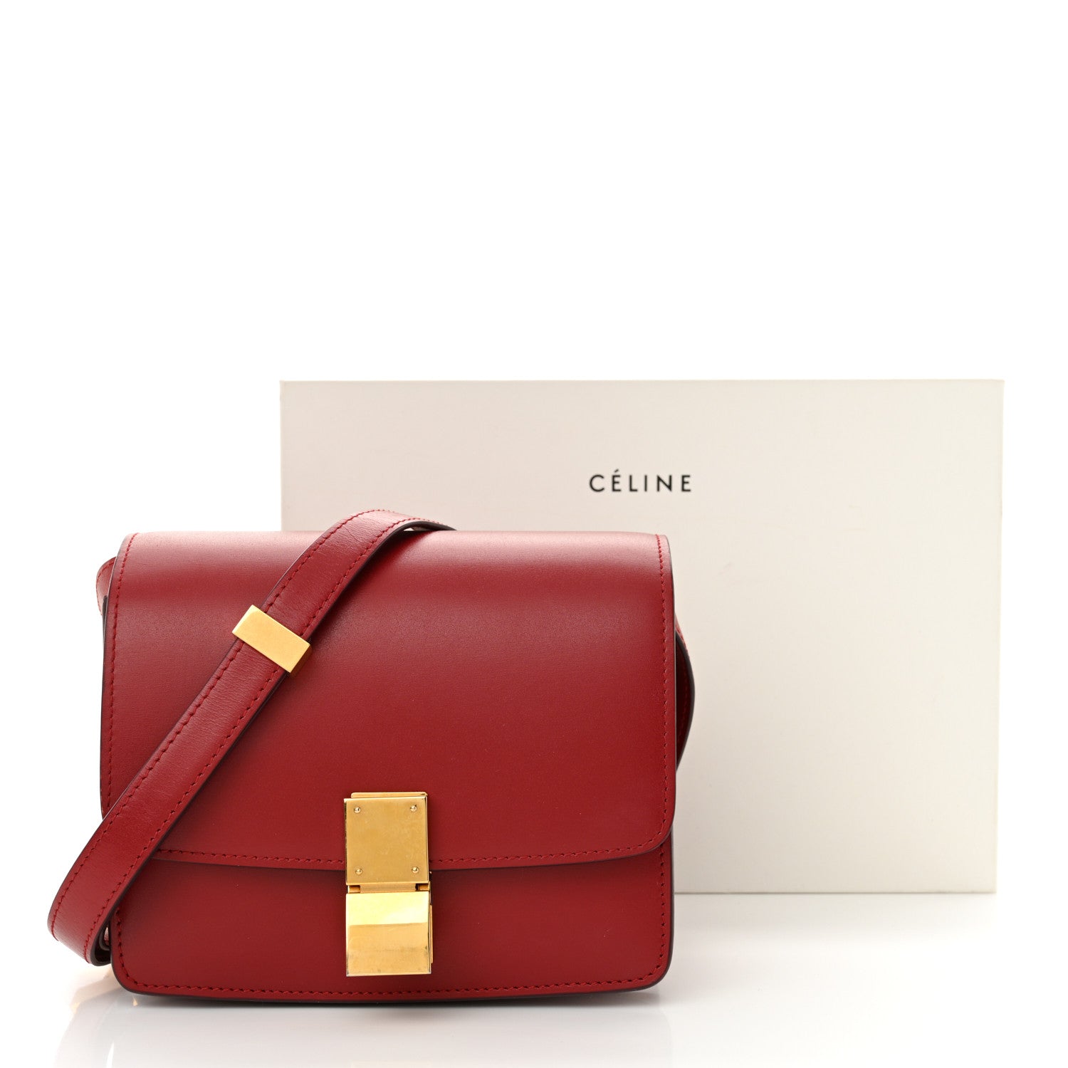 Smooth Calfskin Small Classic Box Flap Bag Red