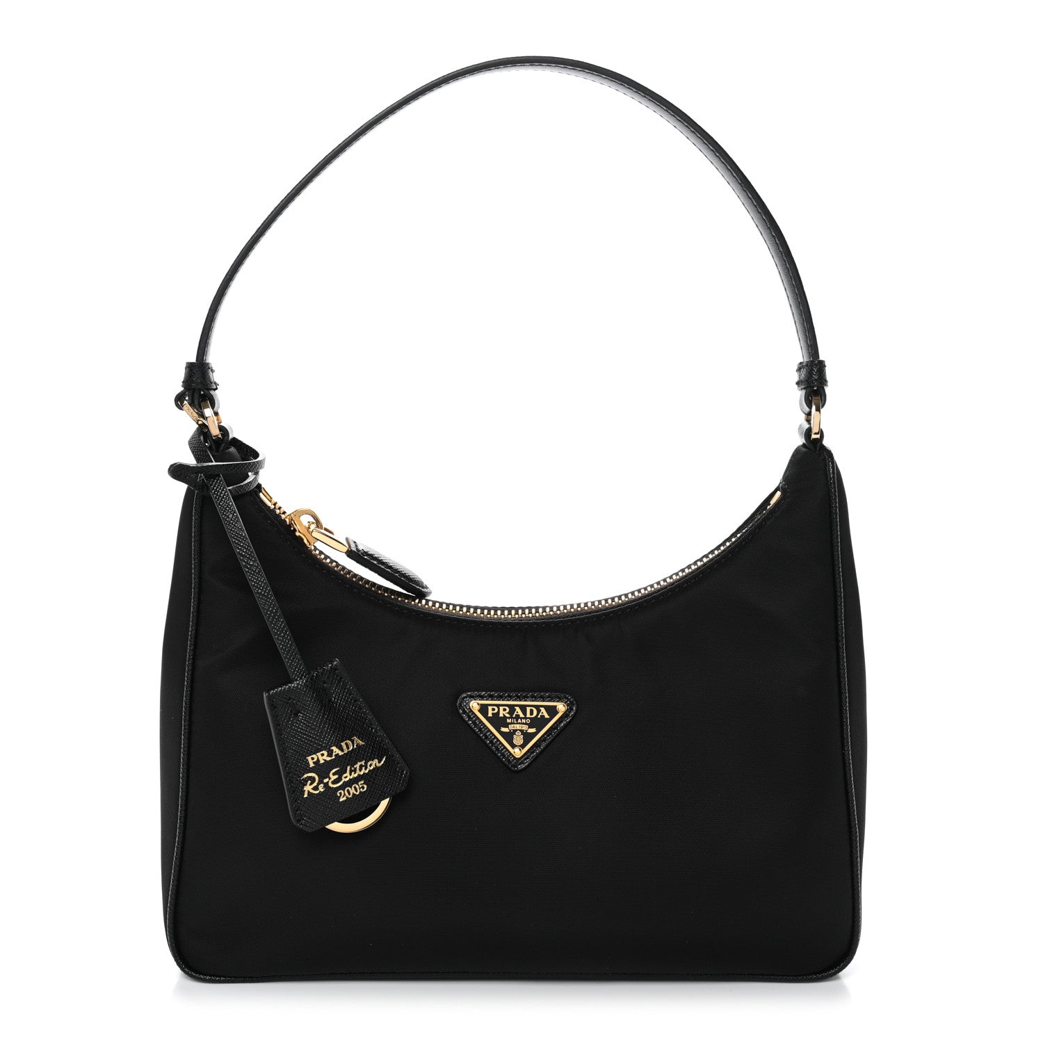 Tessuto Nylon Saffiano Mini Re-Edition 2005 Bag Black