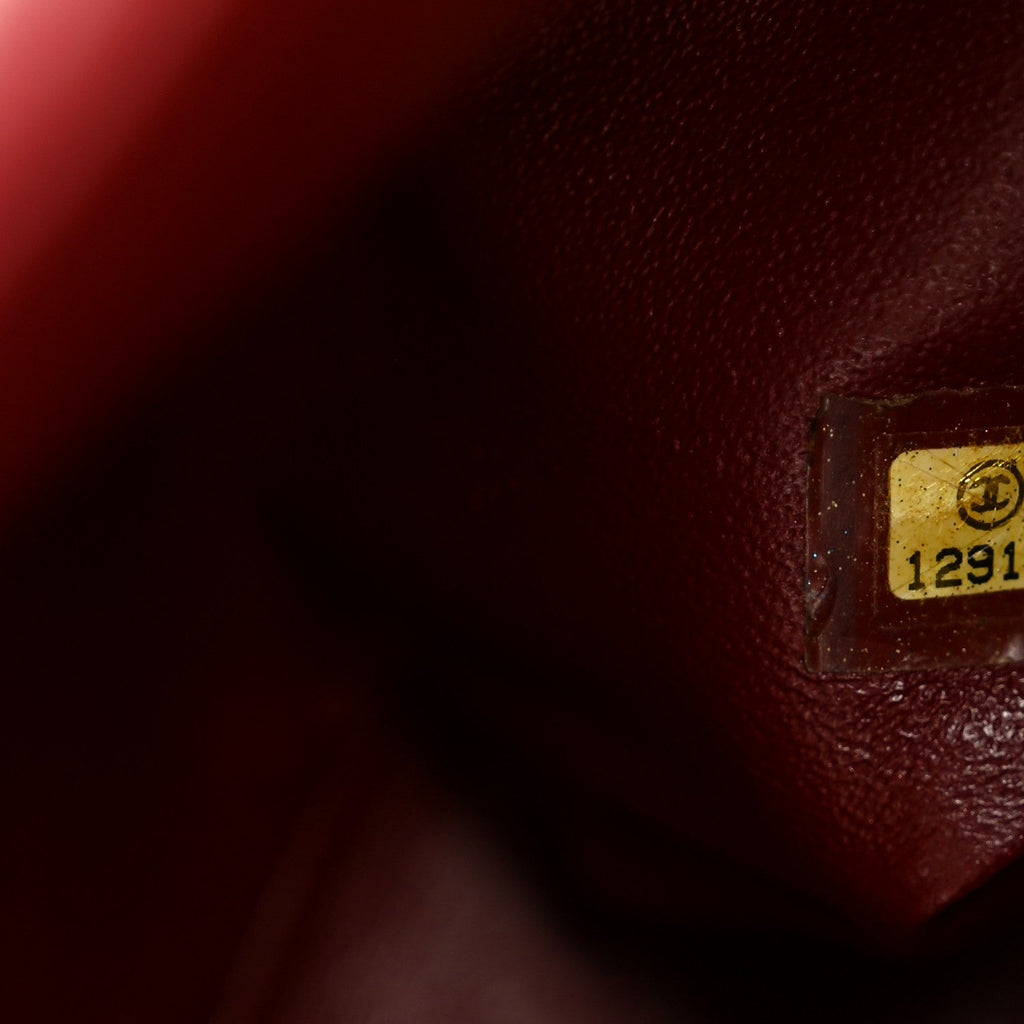 Caviar Quilted Jumbo Single Flap Dark Red